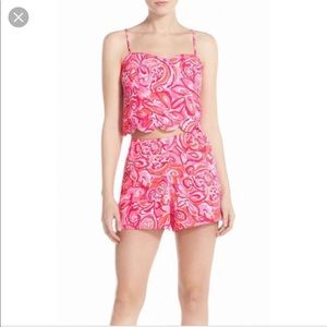 Lilly pulitzer Ivy shorts/top set in mango salsa